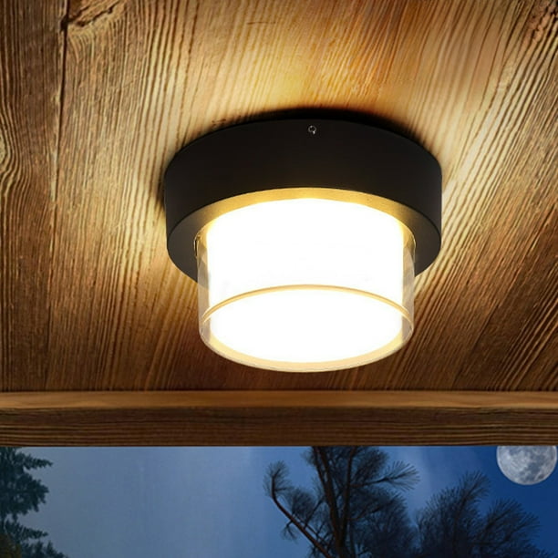 Lámpara de techo impermeable para exterior, moderna y sencilla, para terraza, entrada, pasillo, patio, balcón, luz de pared, lámpara de techo de hierro