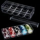 thumbnail image 1 of 2 bandejas transparentes para fichas de póker, de plástico, para casino. Incluye soporte y estuche para fichas de póker con tapa., 1 of 7