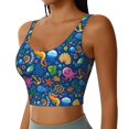 thumbnail image 2 of Balery Sea Fish Sujetadores deportivos con espalda cruzada para mujer, acolchados, sin costuras, de alto impacto, ideales para yoga, gimnasio, entrenamiento y fitness.-Medium, 2 of 8