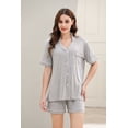 thumbnail image 5 of RH Pajamas Women Short Sleeve Sleepwear Button Down Lounge Soft Summer Pjs Shorts Set RHW4045-A-L, 5 of 7