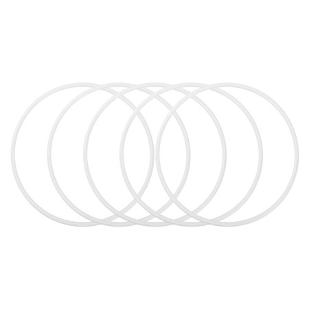 Uxcell 5 Pcs Dream Catcher Rings,Metal Crafts Hoops Floral Hoop 4 Inch Macrame Hoops Rings for DIY Crafts Wreath Making Supplies Plant Hangers, White