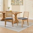 thumbnail image 5 of Jopath Rattan Dining Chairs Set of 2, Cane Upholstered Kitchen Side Chair with Natural Hardwood Frame for Kitchen Restaurant Gray, 5 of 9