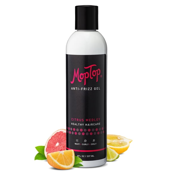 MopTop Salon Anti Frizz Gel de fijación media, sin encrespamiento, cabello rizado y rizado, hecho con aloe sea botánico y miel, reduce el encrespamiento, repara el cabello inmanejable y mejora los riz