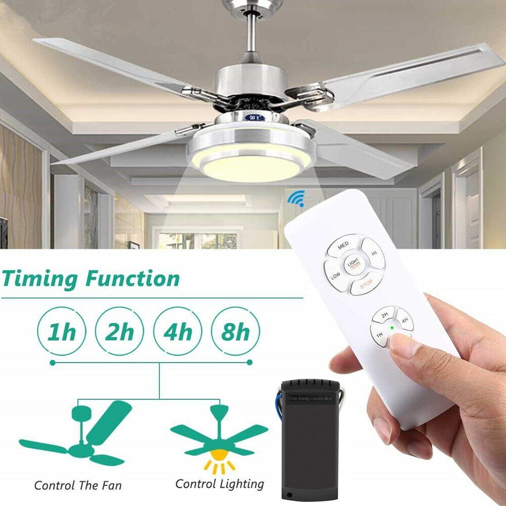 Wireless Timing Remote Control Receiver Universal Ceiling Fan Lamp Light Kit 