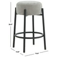 thumbnail image 3 of SAFAVIEH Couture Paisleigh Round Backless Counter Stool, Grey/Black, 3 of 6