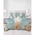 thumbnail image 2 of Quilts Twin Size Bedding Set, Coastal Sea Turtle Lightweight Quilted Comforter, Summer Coral Ocean Vintage Wood Soft Reversible Bedspread Coverlet with Pillow Covers for All Season, 68" x 86", 2 of 7