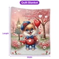 thumbnail image 5 of Happy Valentine’s Day Adorable Pomeranian Puppy Holding Heart Balloon Quilt Blanket Pom Dog Lover Gifts Cozy Comforter Throw Blanket - 00030, 5 of 5