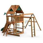Gorilla Playsets Navigator Wooden Swing Set with Monkey Bars, Built-in Picnic Table, and Swing Set Accessories
