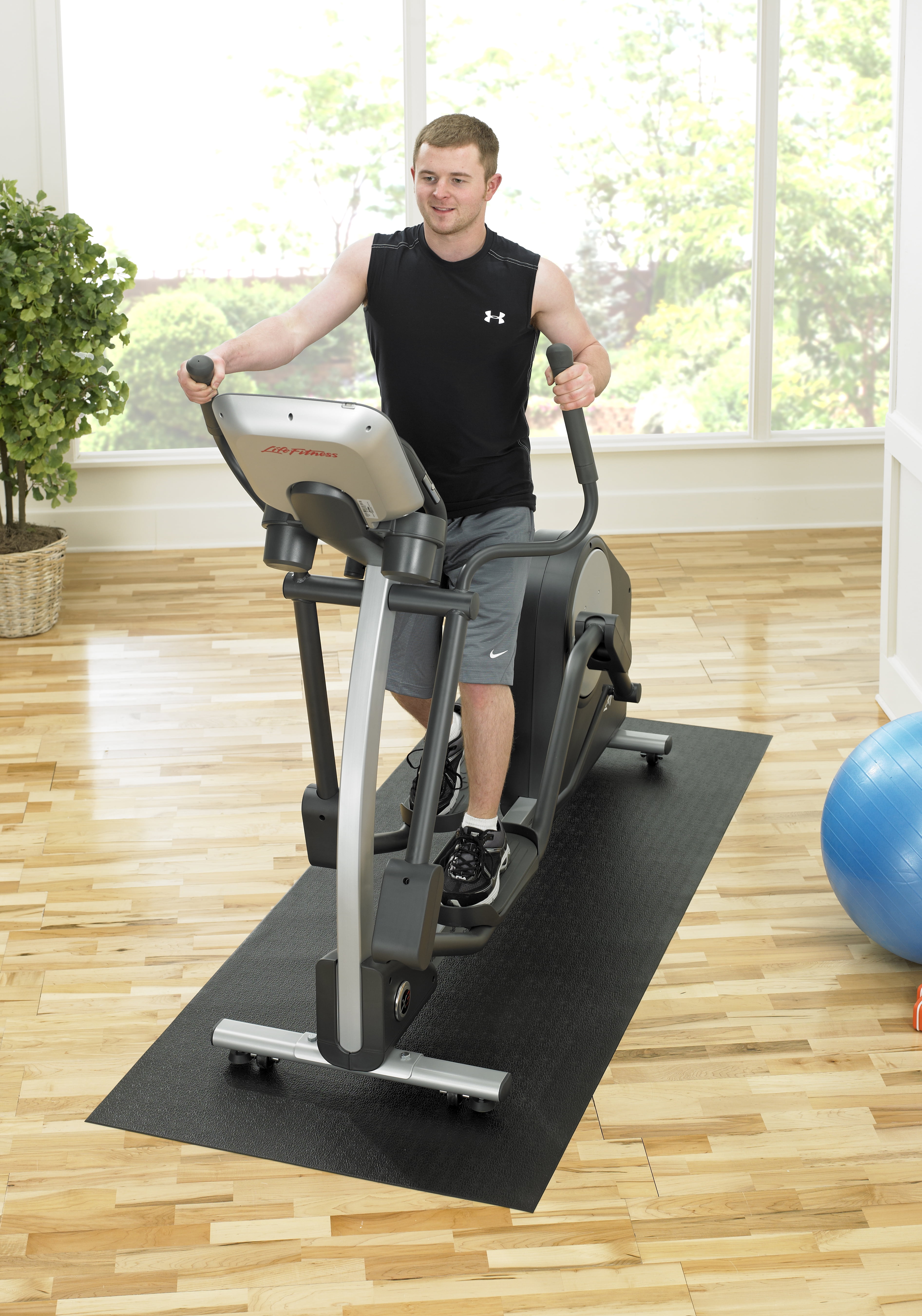 SuperMats Treadmill Mat Standard Quality Dense Foam Vinyl Fitness Equip Mat Gray 36 x 78 Walmart Business Supplies