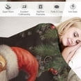 thumbnail image 3 of Pratyus Santa Clause Holly Wreaths Bird Print Blanket for All Seasons - Excellent Hand Feel Lightweight Blanket 40x50in, 3 of 6