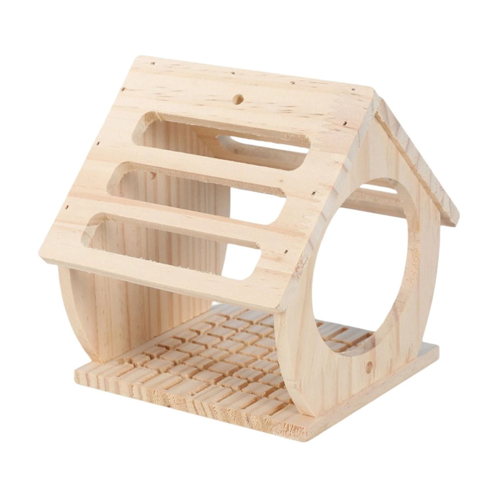 Solid Wood Bird Play Gym House, Cockatiel Budgie Perch Shelter, Natural Timber Parrot Stand Swing Toy For Indoor Pet Cage Landscape Decoration Supplies