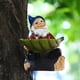 thumbnail image 3 of Estatua de jardín Gnome, alimentador de aves de escultura de Gnomo Elf Afortunado Sencillez, 3 of 3