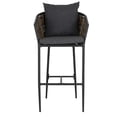 thumbnail image 3 of Banco de Bar Exterior Tulum Taburete Rattan Sintentico Estructura Metal Todo Tipo Clima Grupo Microtec  terraza Patio Resistencia UV y Salina Barstool, 3 of 6