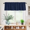 thumbnail image 5 of 3 Piece Kitchen Curtains and Valances Set Solid Dark Blue Cafe Curtains 36 Inch Length Minimalism Abstract Denim Texture Valance & Tier Curtain for Living Room Bedroom Small Window 54"x18"+27"x36"*2, 5 of 6