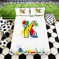 thumbnail image 3 of Erosebridal Splash Soccer Letter K Queen Sheet Sets, Sport Bed Set for Boys and Girls, 4-Piece, 1 Flat Sheet, 1 Fitted Sheet and 2 Pillowcases, 3 of 6