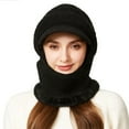 thumbnail image 5 of DJN Women's 3-in-1 Knit Hat Scarf Set Color Block Winter Neck Warmer Outdoor Windproof Cold Weather Hat Black One Size, 5 of 6