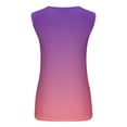 thumbnail image 5 of Womens Tank Tops 2025 Summer T Shirts Round Neck Sleeveless Casual Loose Blouses Gradient Tops Ribbed Tank Tops for Lady L, 5 of 5