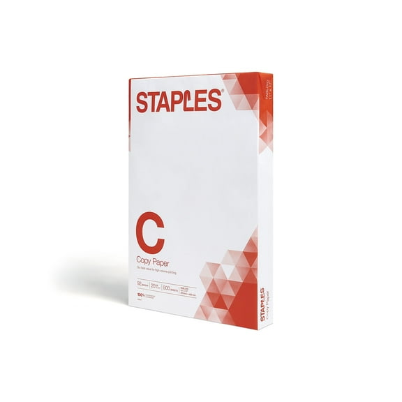 Staples 50% Recycled 11" x 17" Multipurpose Paper 24 lbs 96 Bright 500/RM (86055)