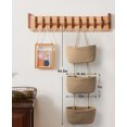 thumbnail image 4 of TeoKJ Over The Door Hanging Baskets 3 Tier Hanging Wall Basket Decorative Organizer for Living Room Bathroom - Khaki, 4 of 8
