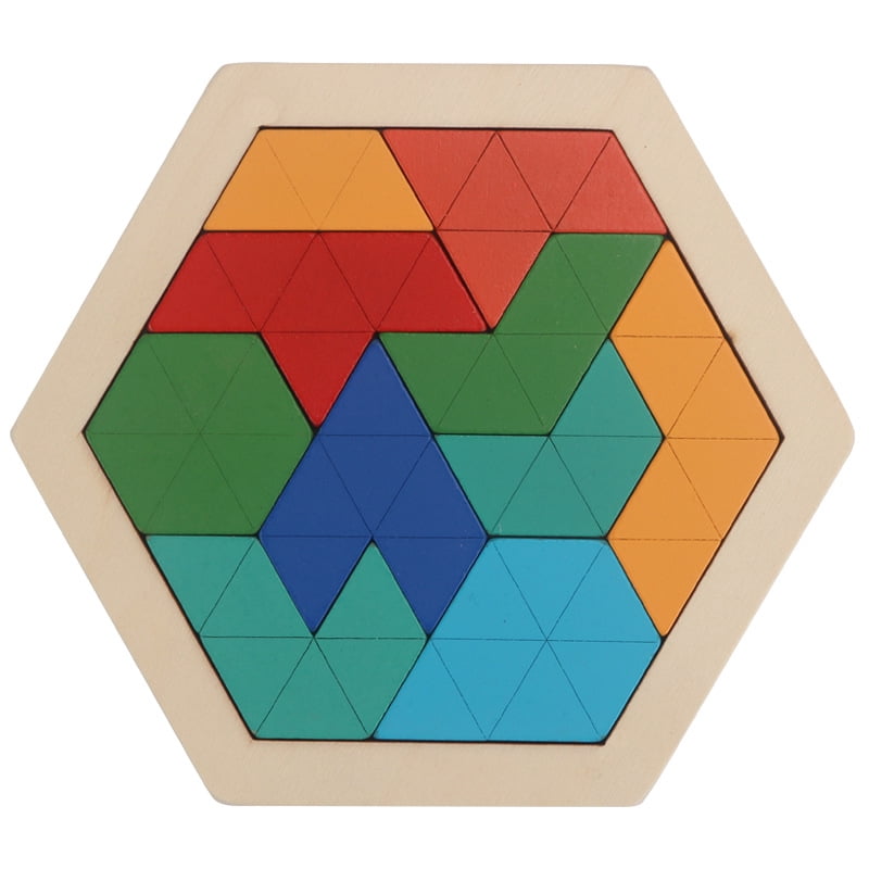 Colorful 3D Puzzle Wooden Math Toys Tangram Game Children Educational Toys 