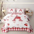 thumbnail image 2 of jejeloiu Red Bow Cherry Monogram A Bed Spread Queen For Girls,Coquette Bow Tie Initial Queen Coverlet Set For Kids,3-Piece, 2 of 7