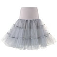 thumbnail image 1 of Aayomet Jupes Longues pour Femmes Danse Haute Courte Jupe Plissée Taille Haute (Gris, P), 1 of 2