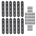 thumbnail image 1 of Jiozermi 12 Piezas Soporte Recto Soporte Plano 3,8 x 0,69 Soporte Recto de Acero Inoxidable Placas de Unión para Tableros de Madera Marco de Cama Muebles y Estantes Negro Mate, 1 of 1