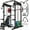 Black/Bench/190 Colored Plates, variant on Allviate Smith Machine, 2000LBS M11 Multi-Function Squat Rack Power Cage with Cable Crossover System and Smith Bar, All-in-One LAT Pull-Down Machine for Home Gym