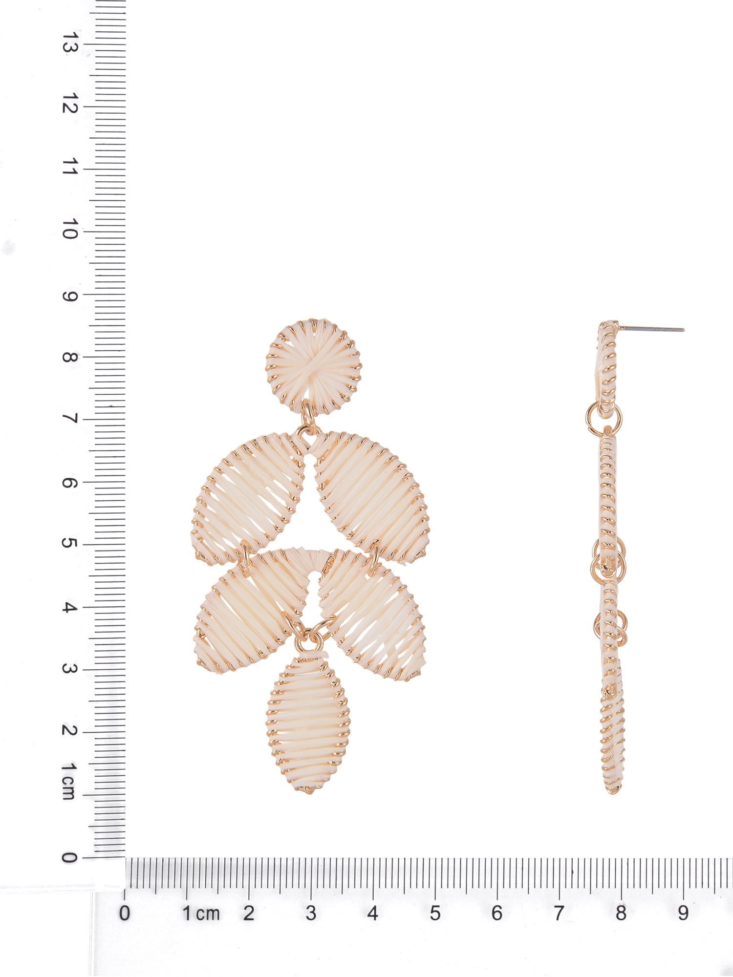 Time and Tru Goldtone Ivory Raffia Leaf Drop Earring