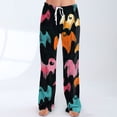 thumbnail image 6 of Garbnen Halloween Pajamas Women Pants Ghost Print Women's Lounge Pants Comfy Cute Elastic Waist Fall Winter Wide Leg Sleep Pants for Women Black XXL, 6 of 7