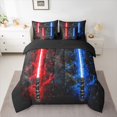 thumbnail image 2 of Castle Fairy Blue Red Lightsaber Twin Bedding Sets 7-Piece for Boys Girls,Universe Galaxy Bedding Comforter Set Microfiber,Video Game Gamepads Breathable Sheet Sets,Super Cozy Room Decor,Reversible, 2 of 8
