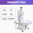 thumbnail image 7 of POWKOL Electric Meat Cutting Machine, 1000 W Electric Bone Meat Cutter with 19 In x 14 In Worktable, Restaurant Kitchens Use Butcher Bandsaw, for Pork, Steak, Bone  Cutting, Silver, 7 of 7