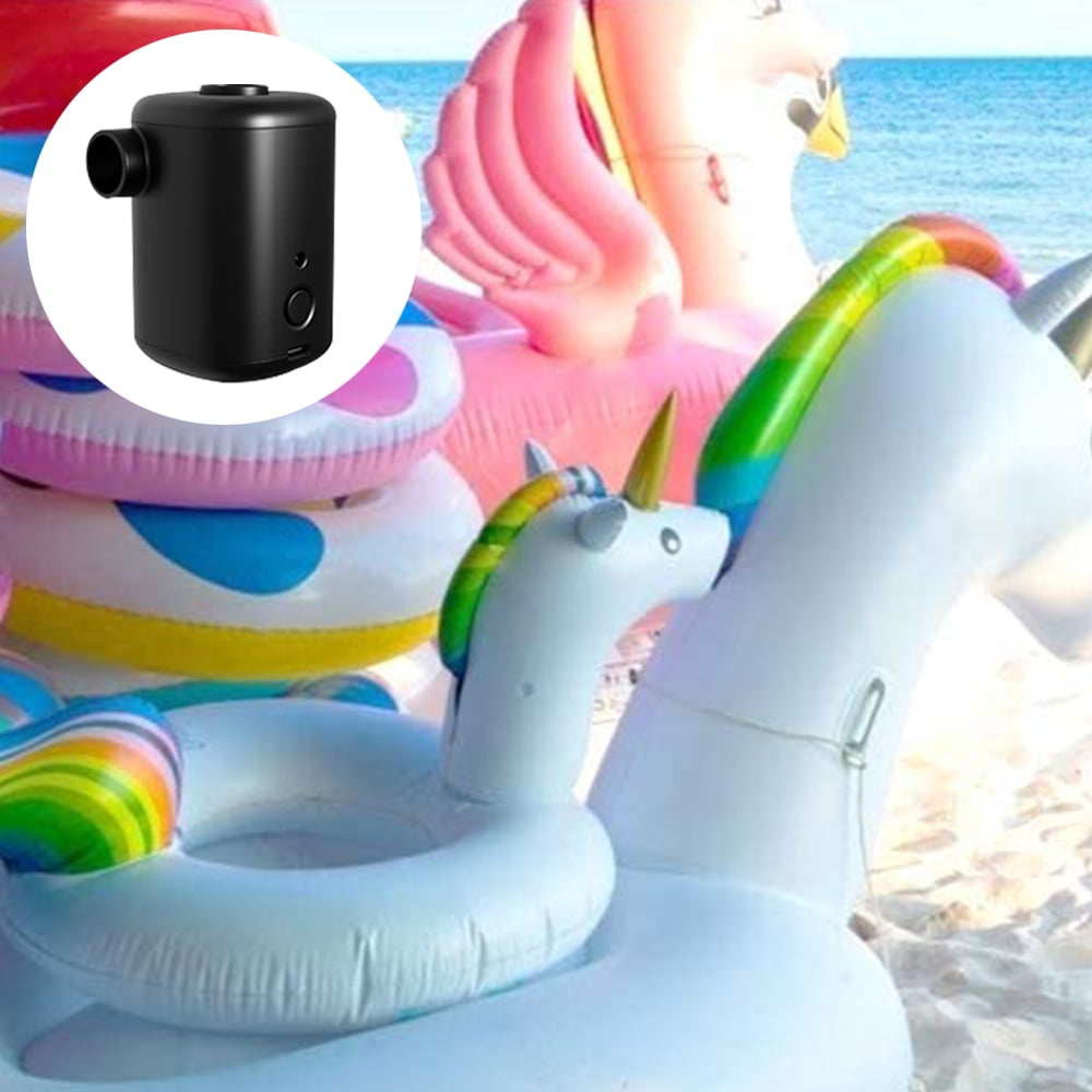 Gonfleur Électrique Rechargeable Portable - 5 Buses, LED - Pour Matelas, Piscine, Bouée - USB Type-C