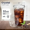 thumbnail image 5 of [500 Pack] Disposable Strawless Plastic Cups with Lids - 32 Oz Clear Plastic Cups and Sippy Cups Lids, Perfect Eco-Friendly To Go Cups for Iced Coffee, Smoothies, Soda Party Drinks, Cafe Essentials, 5 of 6