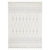 SAFAVIEH Casablanca Norman Diamond Wool Area Rug, Ivory/Grey, 8' x 10'