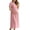 02# Pink, variant on Women's Maternity Maxi Dress, Short Sleeve Crew Neck A-Line Waffle Texture Stretchy High Waist Long Dress for Casual Pregnancy Wear