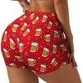 thumbnail image 1 of Fotbe Christmas Hat beer Shorts Sin Costuras – Shorts Deportivos de Cintura Alta para Mujer, Elásticos para Gimnasio, Yoga, Running o Ciclismo-Medium, 1 of 8