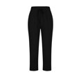 thumbnail image 5 of yillto Women Cotton Linen Capris Pant Tapered Drawstring Lightweight Loose Straight Leg Trousers with Pockets, 5 of 5
