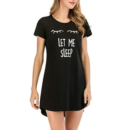 

Gyratedream Womens Cute Cotton Nightdress Plus Size Nightgown Loose Pajamas Nightshirt Loungewear