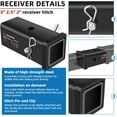 thumbnail image 4 of Trailer Hitch Receiver Extender Adapter Reducer Sleeve Set by , 3" to 2", 3" to 2-1/2", 2-1/2" to 2" Carbon Steel Extender Towing Trailer Hitch Receiver with Pin & Clip, 4 of 6