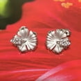 thumbnail image 5 of Beautiful Hawaiian Hibiscus Earring, Official Hawaii State Flower, Sterling Silver Hibiscus CZ Stud Earring, E4123 Birthday Wife Mom Gift, 5 of 8