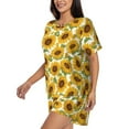 thumbnail image 2 of Bixox Women's Sunflowers Printed Pajama Set 2 Piece Lounge Set Top and Shorts Soft Pajamas, Shorts with Pockets, 2 of 7