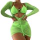 thumbnail image 1 of Bikini sólido con correa para mujer, Bikini con escote en V profundo, conjunto de traje de baño dividido cómodo, traje de baño de tres piezas OAVQHLG3B Store  lin121212, 1 of 4