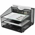 thumbnail image 2 of Easepres Mesh File Organizer Desktop, File Folder Holder Desk Organizer With 3 Paper Letter Tray And 1 Vertical Upright Compartment, Black, 2 of 4
