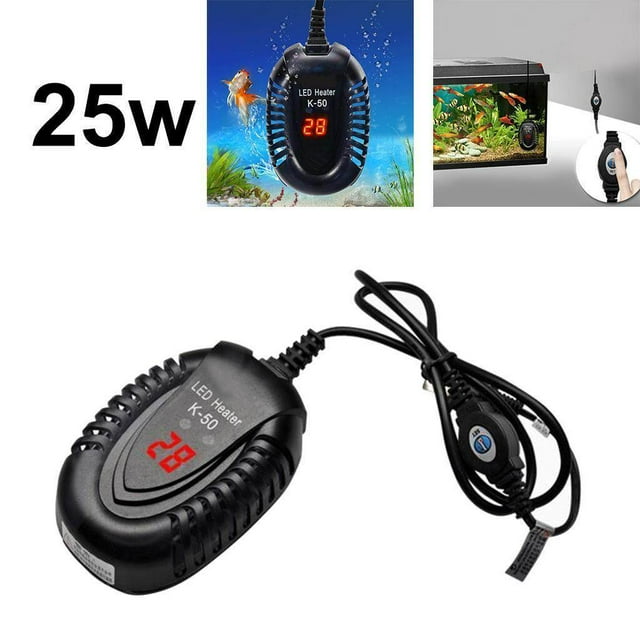 pitrice Fast Heating Aquarium Submersible Heater Mini Fish Tank LED Thermostat 25W