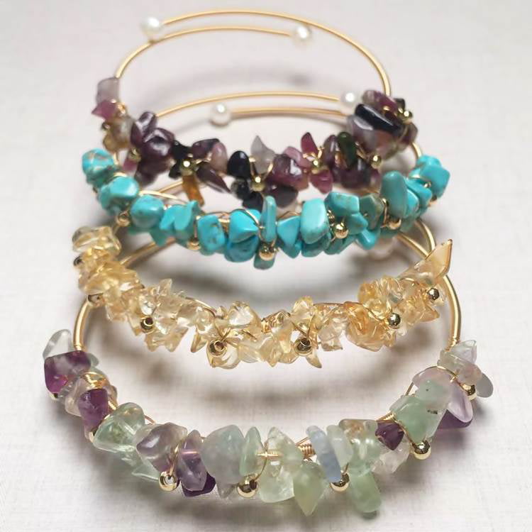 5 Strands Natural Gems Stone Pink Opal Pink Crystal Bracelet For Women |  eBay-sonthuy.vn