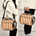 thumbnail image 5 of Orange-white Stripes Insulated Lunch Bag Portable Cooler Bag Mommy Bag Large Capacity 6L, 5 of 9