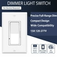 thumbnail image 6 of Dimmer Light Switch,Greencycle 2PK Single Pole/3 Way Dimmer Switch for Dimmable 150W LED CFL Light,600W Halogen and Incandescent,15A 120V,Neutral Wire Not Required,Residential/Commercial,ETL Listed, 6 of 8