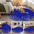 thumbnail image 5 of Round Rugs 3Ft, Blue Botanical Round Area Rug Washable Indoor Throw Carpet, Farmhouse Spring Summer Flower Small Non Slip Circle Rug for Bedroom Living Room Home Decor Aesthetic, 5 of 8