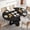 Black, variant on 43.3"-59" Extendable Round Dining Table for 4-8, Modern Oval Kitchen Table with Storage Shelf, Cross Base Wood Look Dinner Table for Dining Room, Living Room